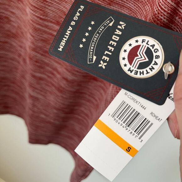 NWT Flag & Anthem Men MadeFlex Performance Golf Polo Shirt Red Small UPF Stretch - Picture 4 of 12